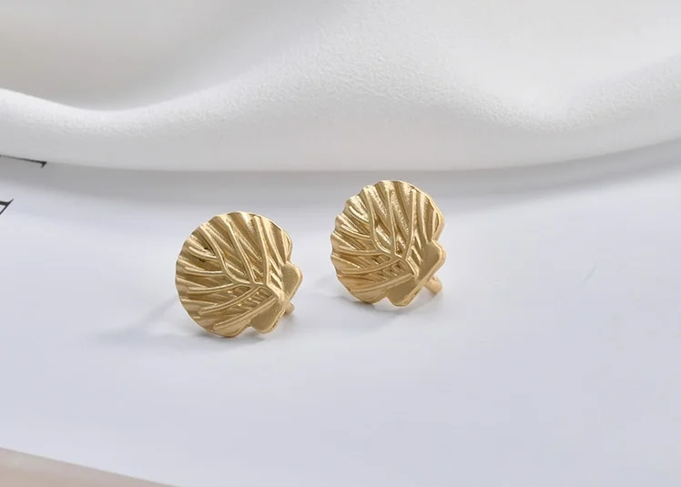 Yakin Flower Peach Heart shell ear nail Earrings ear needle material diy handmade jewelry Accessories