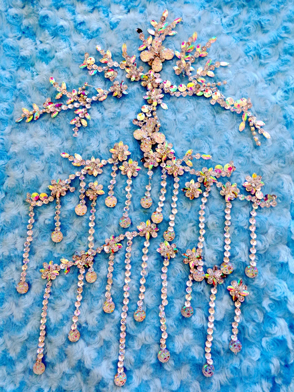 A35 zbroh чистая ручная работа стразы аппликация 42*29 см Пришивание прозрачные