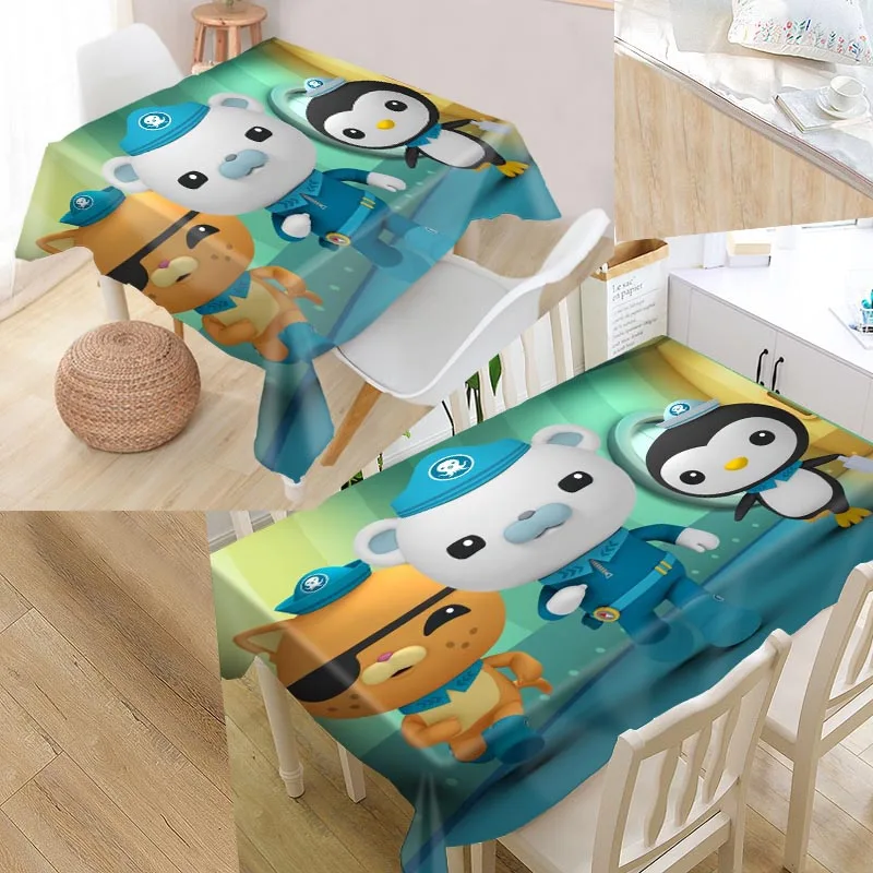 Скатерть для стола Octonauts прямоугольная водостойкая маслостойкая квадратная под