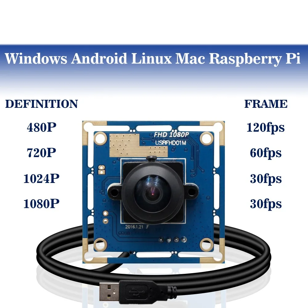 1080P USB модуль камеры Ominivison OV2710 мини 38*38 мм широкий угол 180 градусов Рыбий глаз CMOS