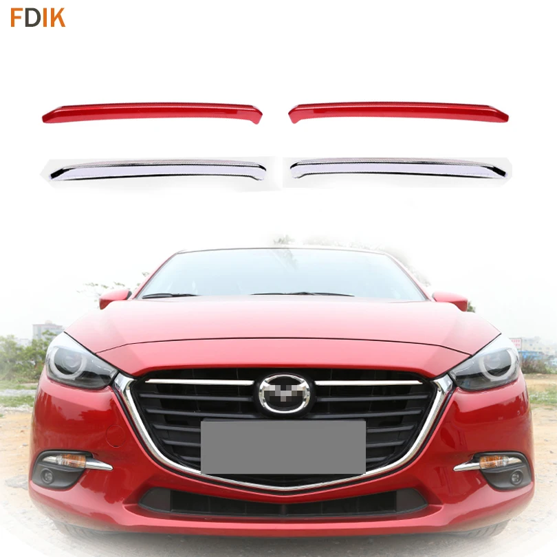 Front Bumper Engine Hood Grille Grill Insert Mesh Cover Molding Trim Garnish Decoration for Mazda 3 AXELA 2017 2018