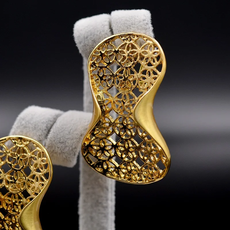 Женский комплект украшений Sunny Jewelry набор из кольца и серег с вырезами для