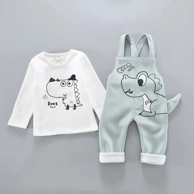 Children Clothes 2018 New Baby Kids Clothing Set Long Sleeve Shirts + Overalls 2pcs Suits for Boys Girls | Детская одежда и обувь