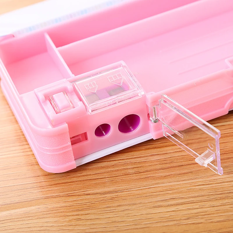 1 шт. пластиковый мультипликационный многофункциональный двойной открытый пенал