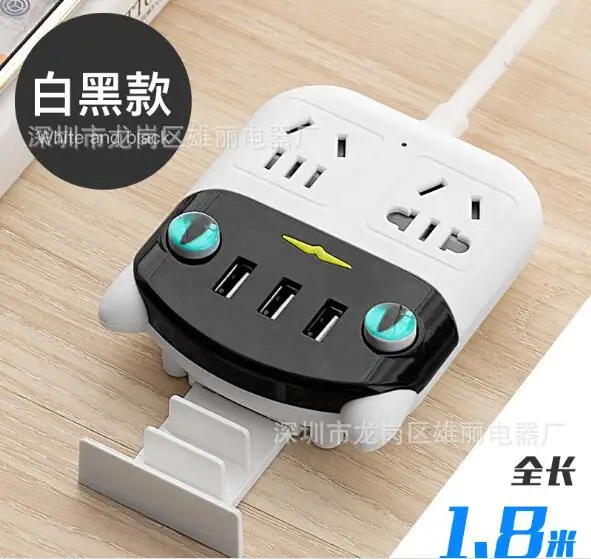 Мультяшная кошка Электророзетка с usb-разъемом многоцелевой патч панель полоса Расширительная плата розетка с держателем мобильного телефона