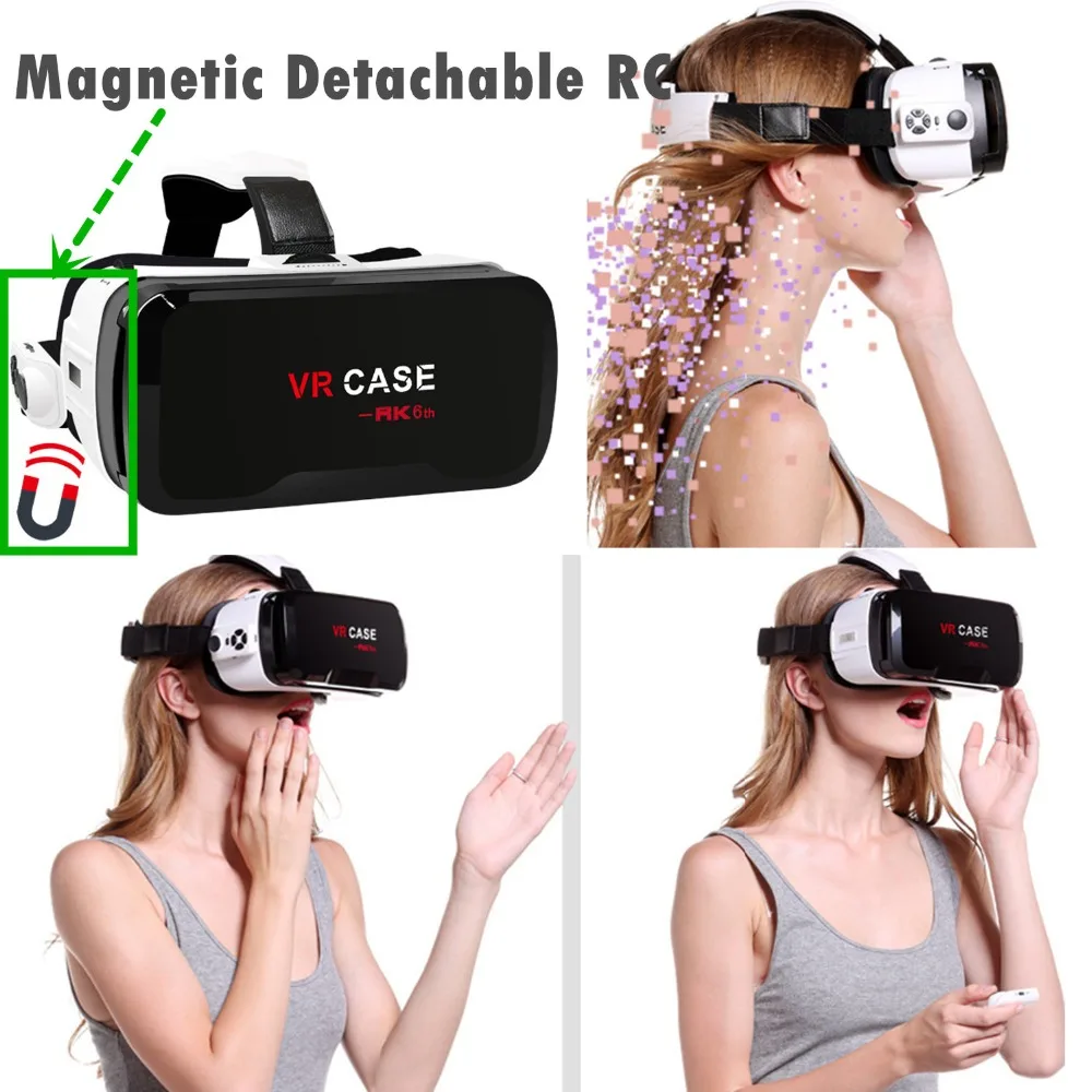 3D глаза VR гарнитура VR чехол 6,0 с Bluetooth очки виртуальной реальности захватывающие 3D для Iphon amsung Galaxy SONY Xperia huawei