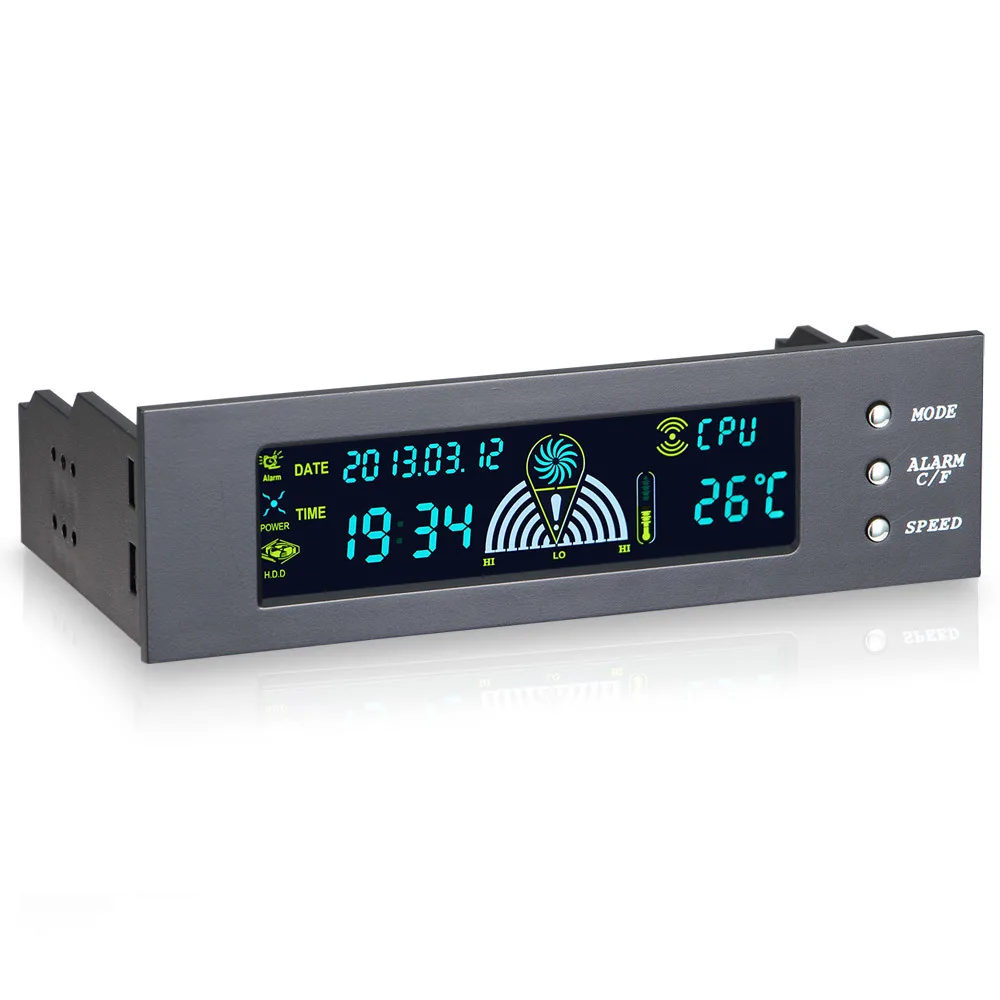 STW 5023 5,2" 3 way Погодная станция вентиляторы Скорость контроллер компьютерная чехол Цифровой Температура controllertemp Сенсор ЖК-дисплей Панель