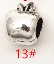 Style 13 20 штук в Балийском Стиле Тибетский серебристый металлический бусины-вставки из сплава бусины с большим отверстием для DIY для изготовления украшений вручную браслеты аксессуары - Цвет: Style 13