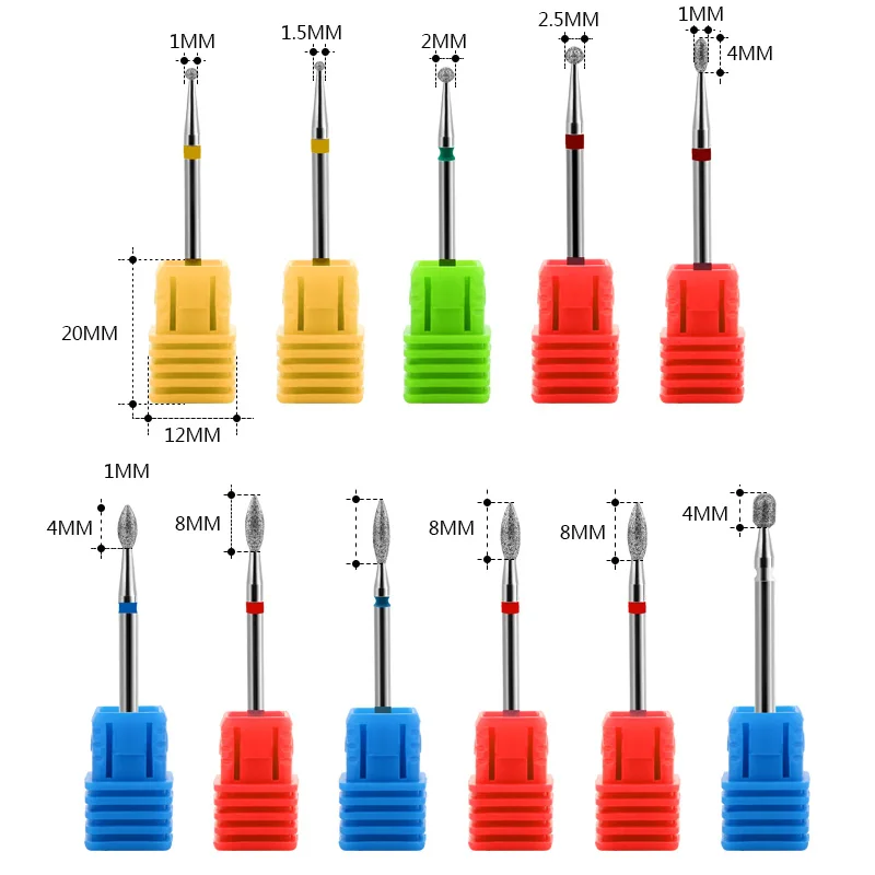 Керамические фрезы для ногтей электрические маникюра вращающиеся пилочки