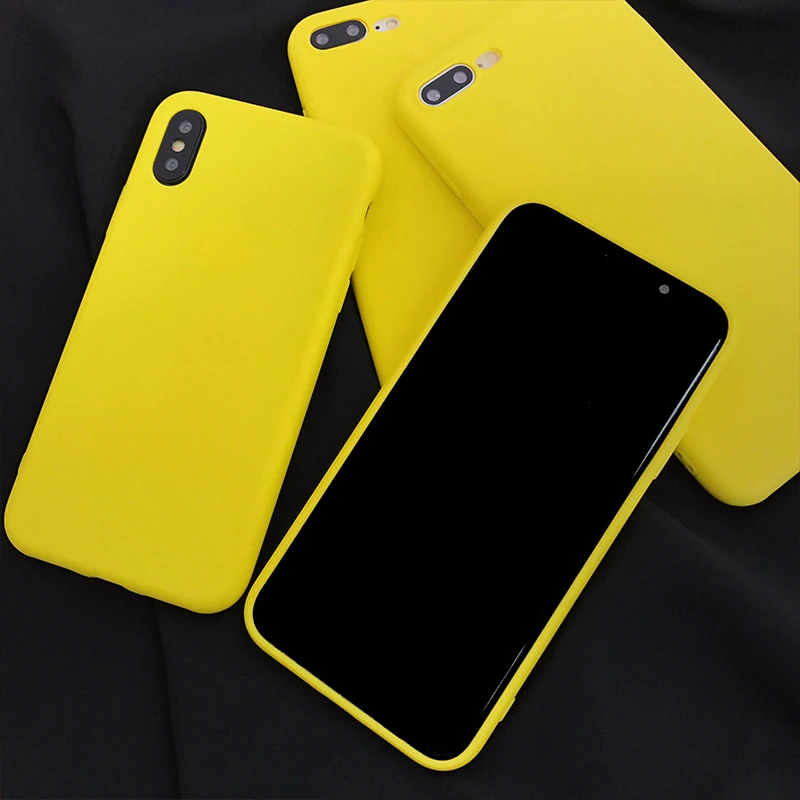 SUYACS яркие желтые чехлы для телефонов для iPhone 11 Pro Max XR XS Max 6 6S 7 8 Plus X Мягкий чехол из ТПУ на заднюю панель телефона