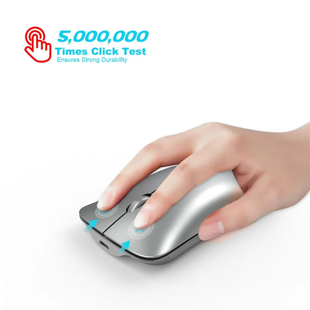 Беспроводная перезаряжаемая эргономичная оптическая мышь тишина 2 4G для