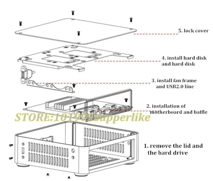 DEBROGLIE 1 шт. H60 itx чехол ПК с алюминиевым корпусом HTPC для mini ITX материнская плата без источника питания