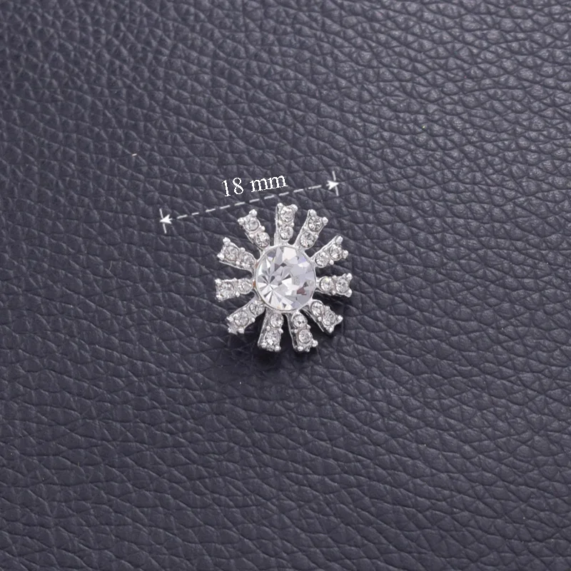 

50pcs/lot 18mm round metal buttons with rhinestones crystal alloy clothing button sewing accessories for DIY decoration HK-90
