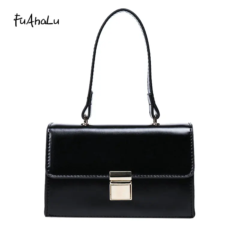 

FuAhaLu Summer new simple portable small square bag OL commuter shoulder Messenger bag trend briefcase