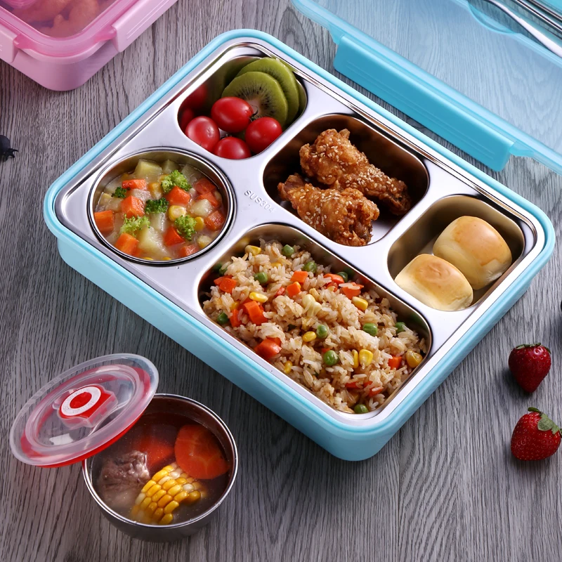 Sunhanny With cover points large capacity adult bento box of rectangular plates 304 stainless steel insulated lunchbox | Дом и сад