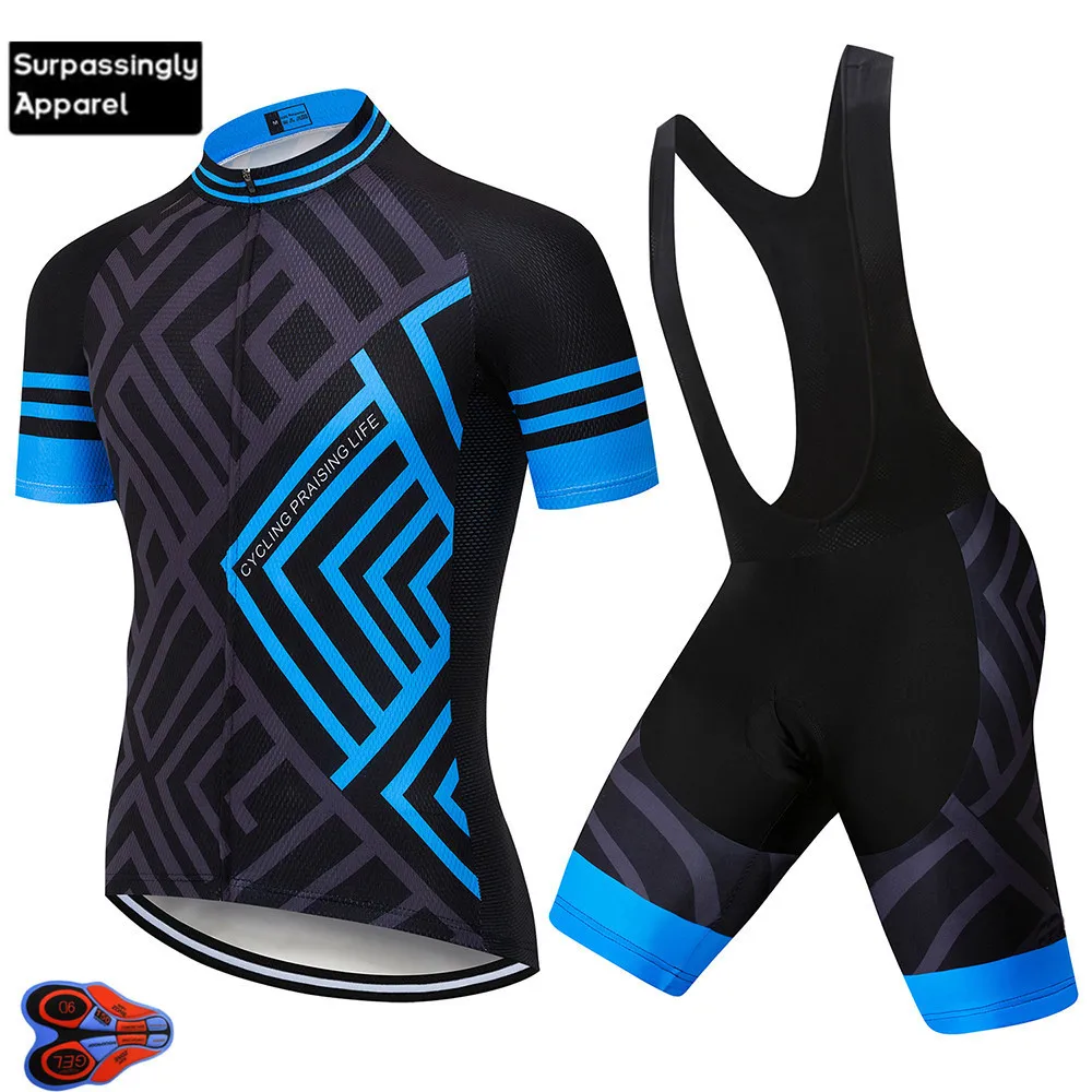Велосипедная майка с синей рамой 16D гелевый велотренажер шорты набор MTB дышащие