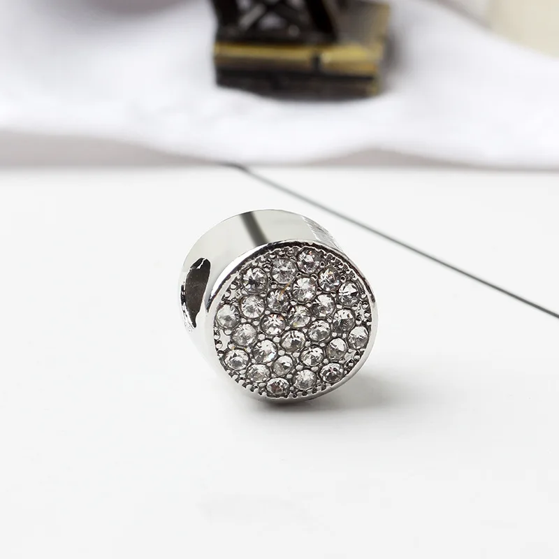 Новый бисер сплав Pave Sphere Charm Crystal Fit оригинальный браслет ожерелье DIY женские
