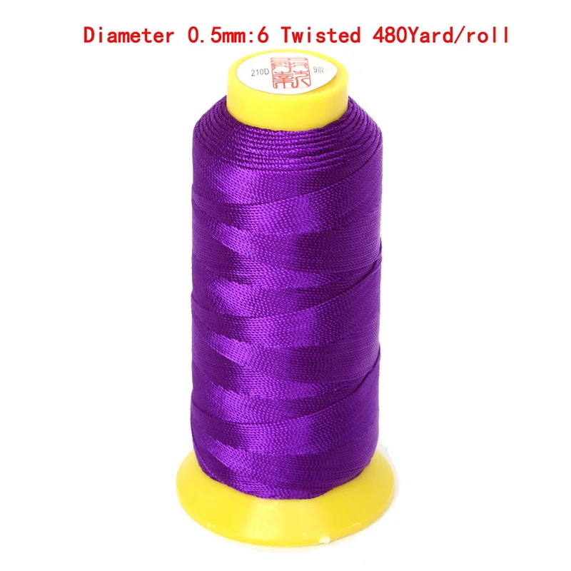 0.5mm Purple Высокая прочность на разрыв нейлон швейных ниток для вручную& машины лоскутное диаметр 0,25/0,5/0,75/1,2 мм Швейные нитки швейные принадлежности - Цвет: 0.5mm Purple