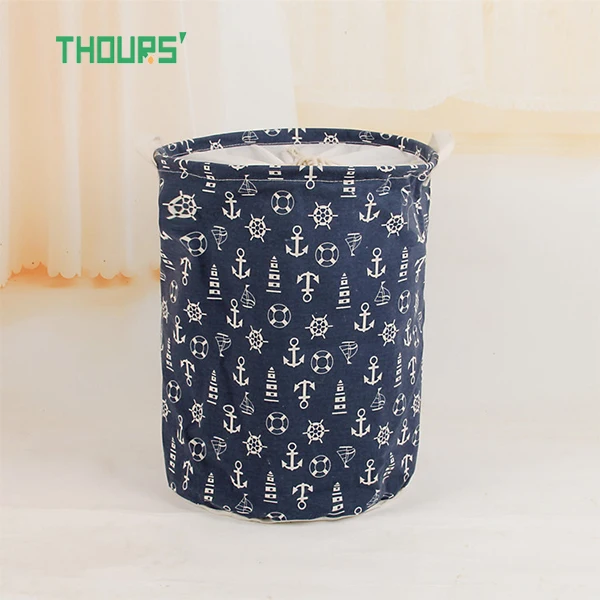 Navy Anchor Thours якорь Складная холщовая корзина для белья ёмкость для хранения грязной одежды корзина Детские игрушки Органайзер коробка для дома разное хранилище - Цвет: Navy Anchor