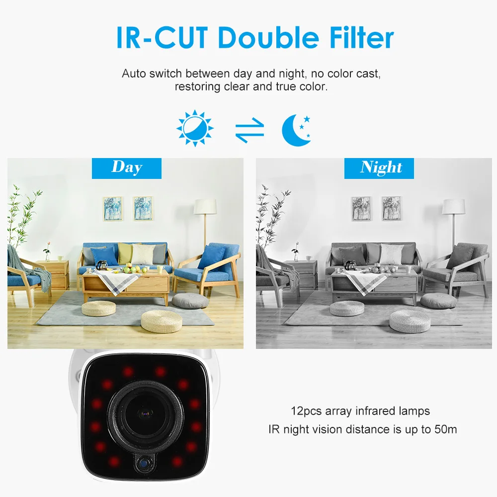 IP камера HD 1080P Беспроводная с поддержкой Wi Fi и функцией ночного видения|Камеры
