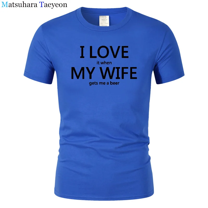 Новинка 2018 летняя футболка с надписью I Love My Wife забавное пиво Юмористическая
