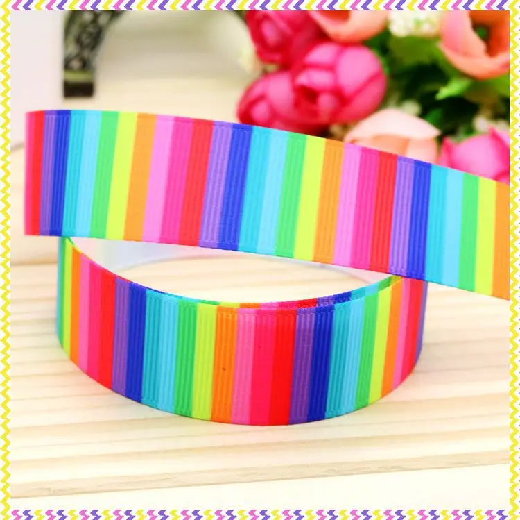 

7/8inch Free Shipping Stripe Chevron Printed Grosgrain Ribbon material Headwear Party Decoration Diy Wholesale Craft 22mm P4468