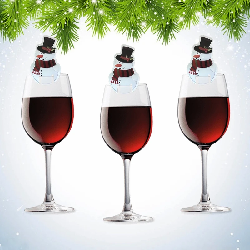 10 шт./лот/партия Рождественская Открытка Санта Клауса снеговика красное вино