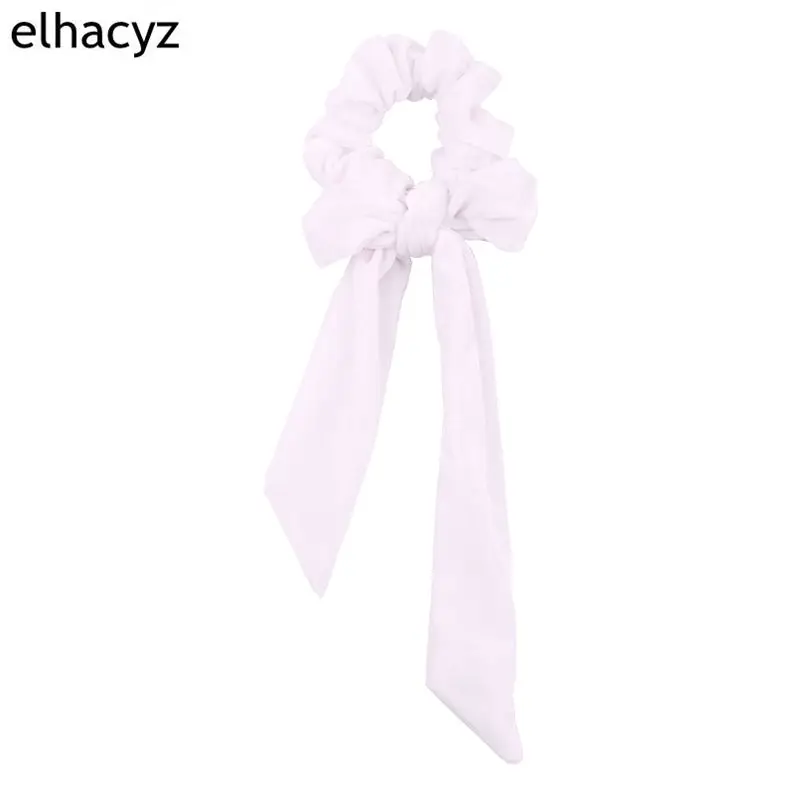 1PC Hot Sale 11 Colors Bow Velvet Scrunchies Bow knot Elastic Hair Band Girls Hair Rope Ponytail Holder Hair Tie Head wear - Цвет: 6
