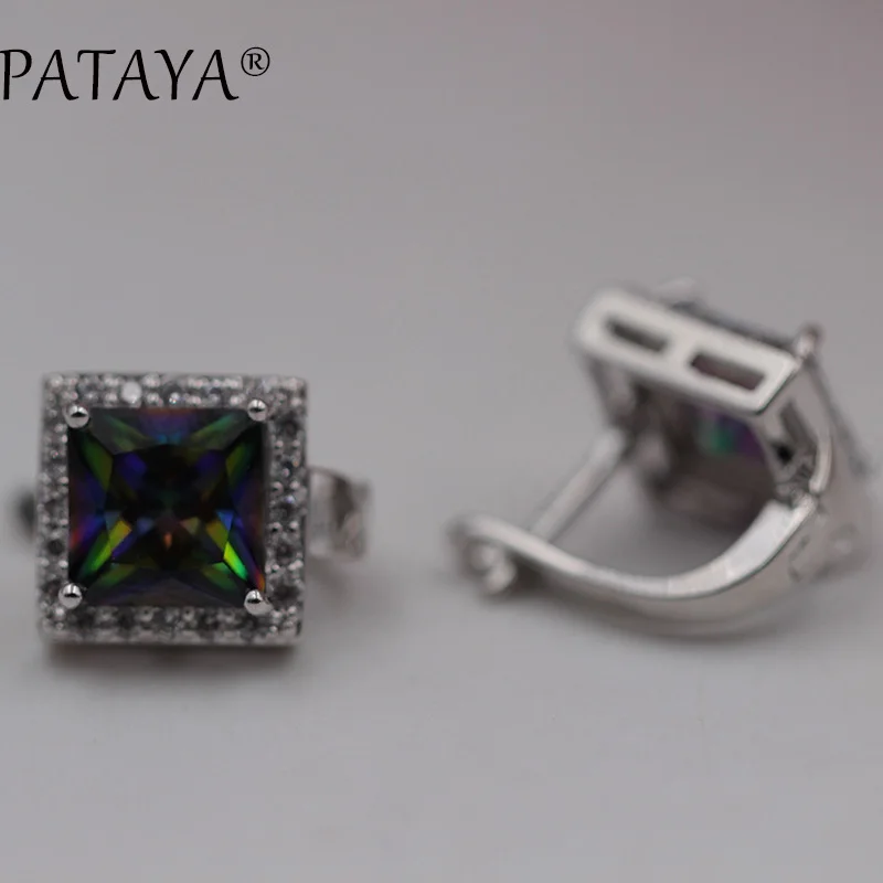 Новинка квадратные серьги PATAYA из натурального циркония подвески настоящего