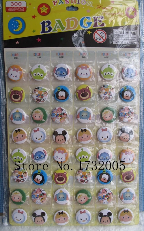 Новые 10 комплектов (48 шт./компл.) мультфильм микс Значок Кнопки булавки подарки