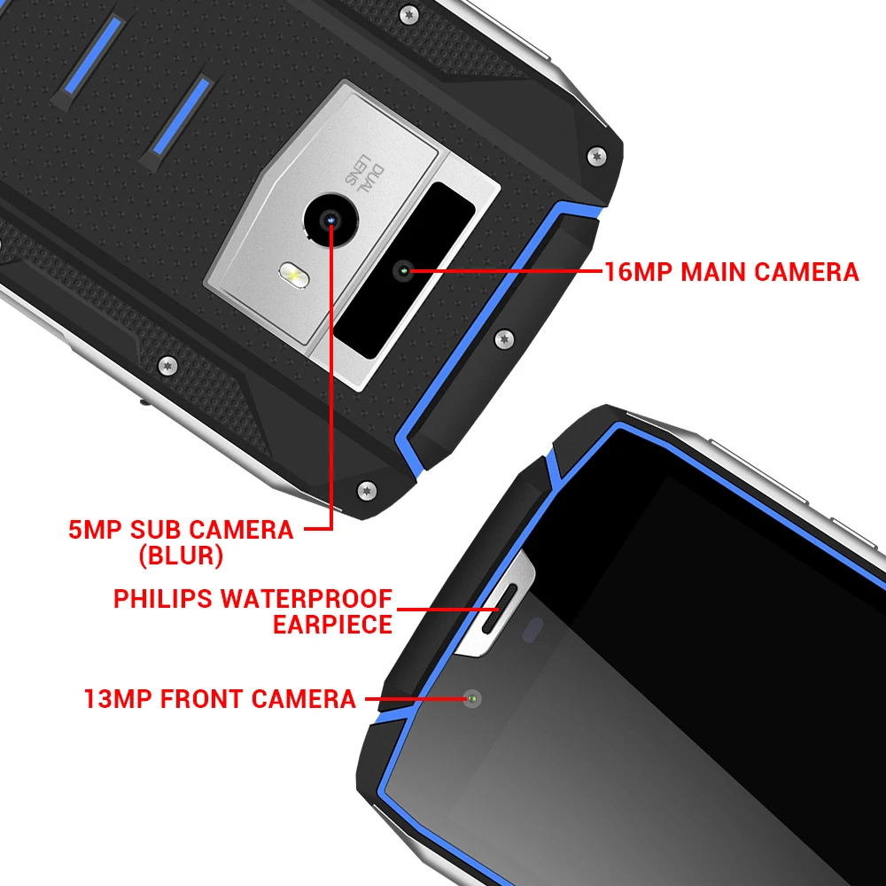 IP68 водонепроницаемый прочный мобильный телефон vkworld VK7000 5 2 &quotMTK6750T Octa Core Face ID 4 Гб