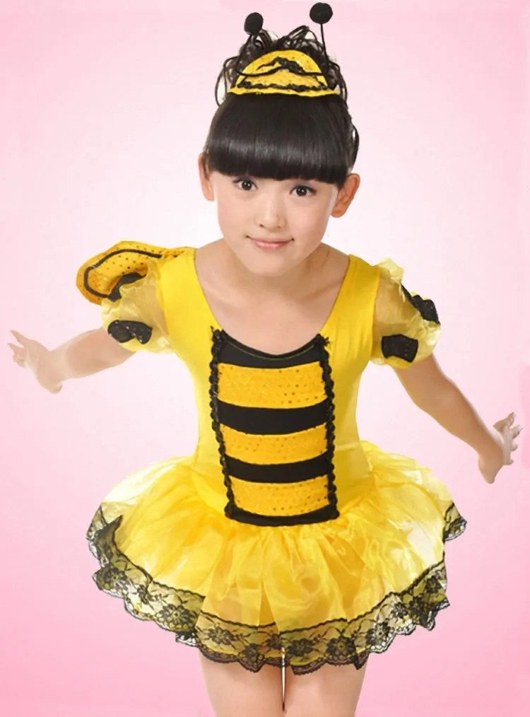 2014 baby girs little bees animal performance dress skirt children cosplay costume  princess dance clothes