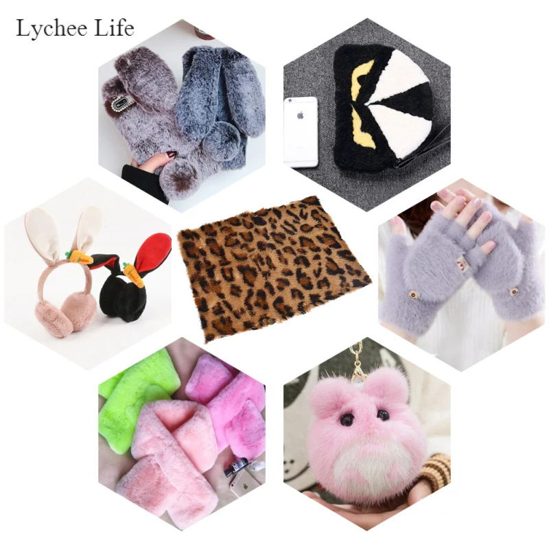 Lychee Life леопардовая иммитация меха A4 ткань для сумок украшение поделки сделай сам