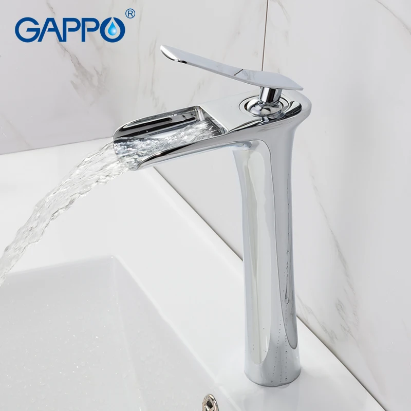 GAPPO Basin Faucets chrome waterfall bathroom faucet tall water taps mixer deck mounted basin sink | Обустройство дома