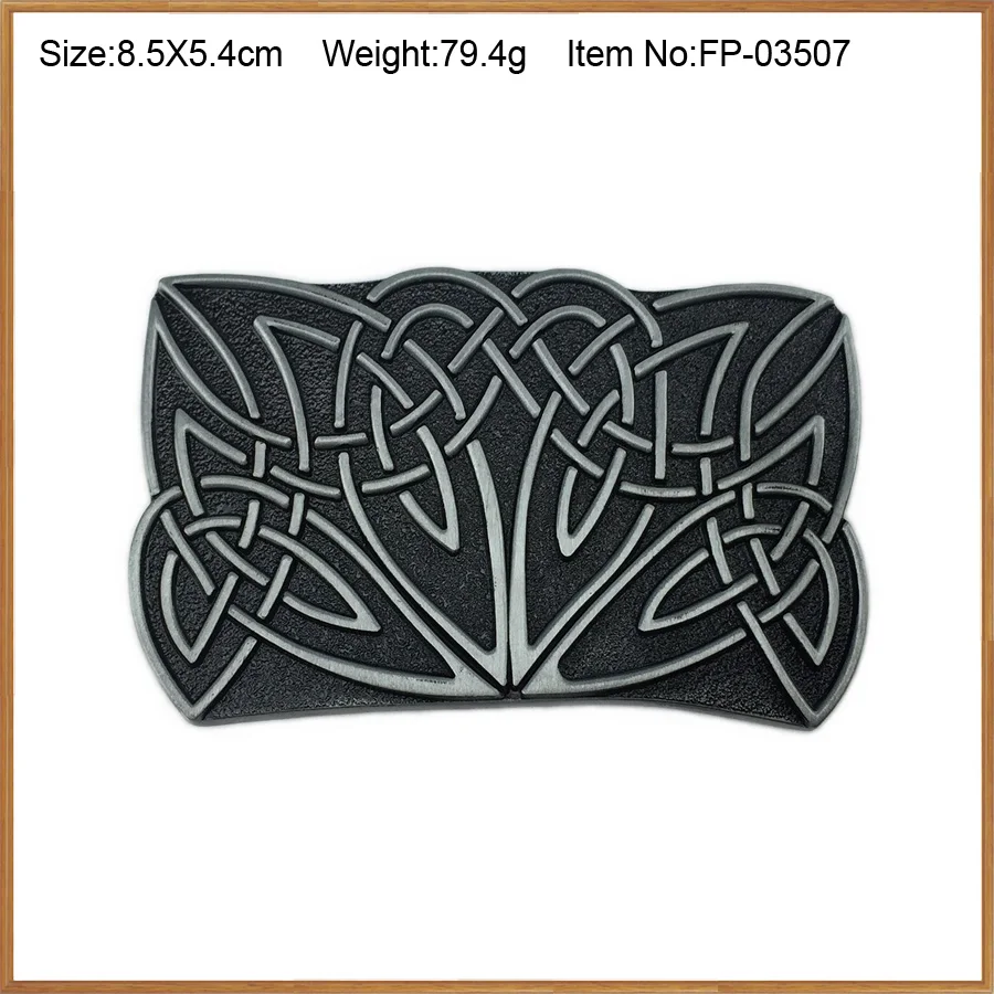 BuckleClub retro zinc alloy celtic knot cowboy jeans gift belt buckle FP-03507 black coating 4cm width loop drop shipping | Дом и сад