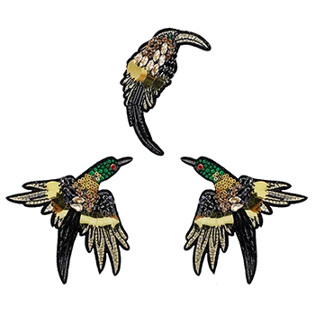 3pc bird 1 комплект стразы, корона, Бабочка, бисер, нашивка, цветы, птицы, блестки, кристаллы, аппликация, одежда для шитья, обувь, сумка, нашивка, сделай сам, одежда - Цвет: 3pc bird