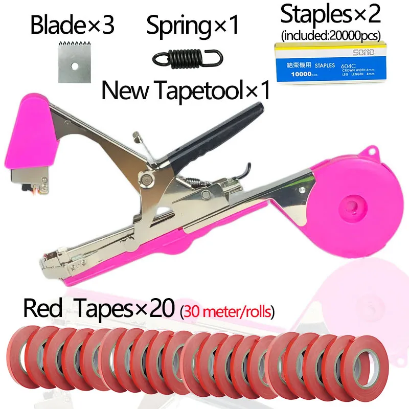 Gardening set A2 Onnfang ручная завязывающая машина завод садовый завод Tapetool Tapener лента Набор для винограда томат огурец Набор овощей скобы - Цвет: Gardening set A2