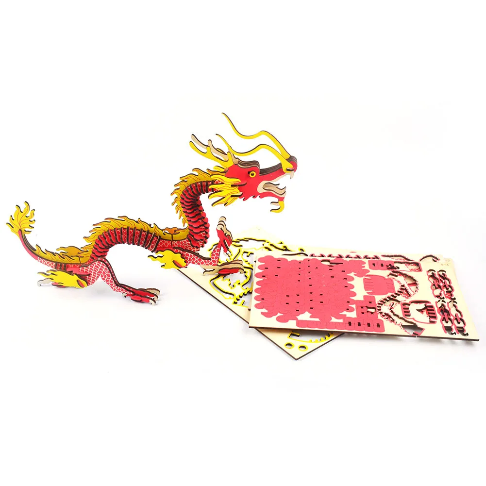 3D DIY Dragon Wooden Puzzle Woodcraft Construction Kit Game Assembly Toy Gift for Children Adult New | Игрушки и хобби