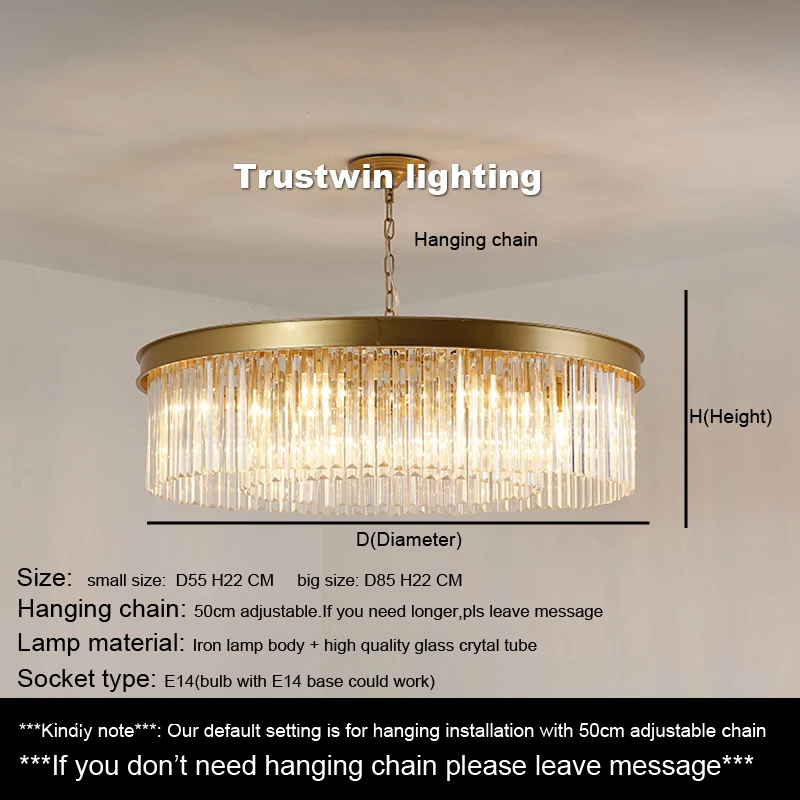 American Retro RH gold modern glass crystal Led Chandelier light fixture metal pendant chandelier hanging lamp | Лампы и освещение