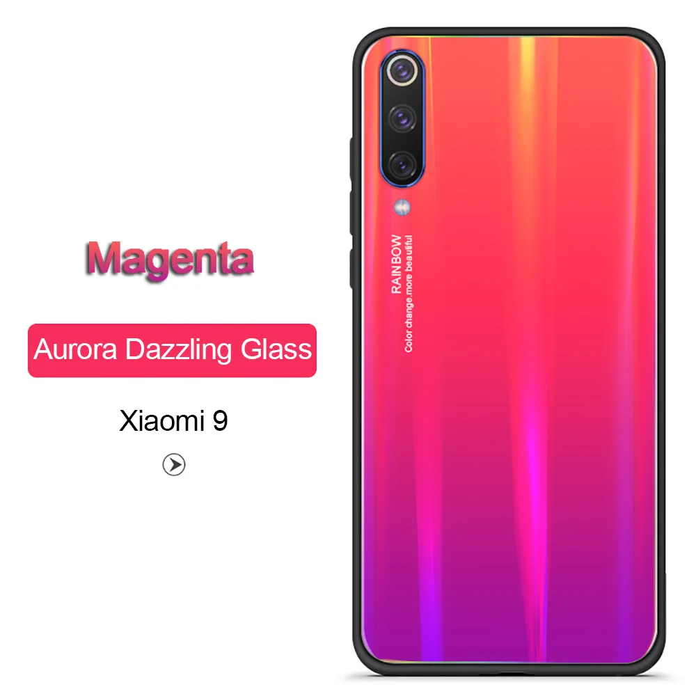 xiaomi mi 9 se чехол Лазерный закаленное Стекло для телефона для Xiaomi 8 9 6X с уклоном, разноцветные, Крышка корпуса для huawei Mate20 li - Цвет: magenta