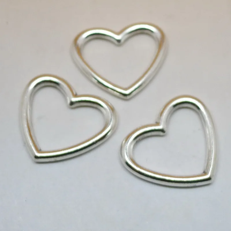 

100pcs Charm glaze hollow love heart antique silver pendant 27*23mm Handmade children day gifts Jewelry Making earring bracelet