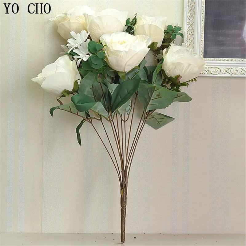 (2 шт./лот) 50 см 6 цветочных бутонов розы! Домашний декор свадебные Большие букеты