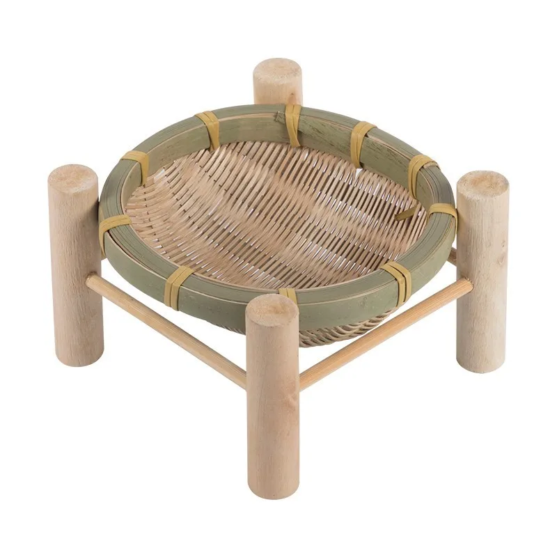 Плетеная бамбуковая корзина для фруктов ручной работы плетеная Солома еды хлеба