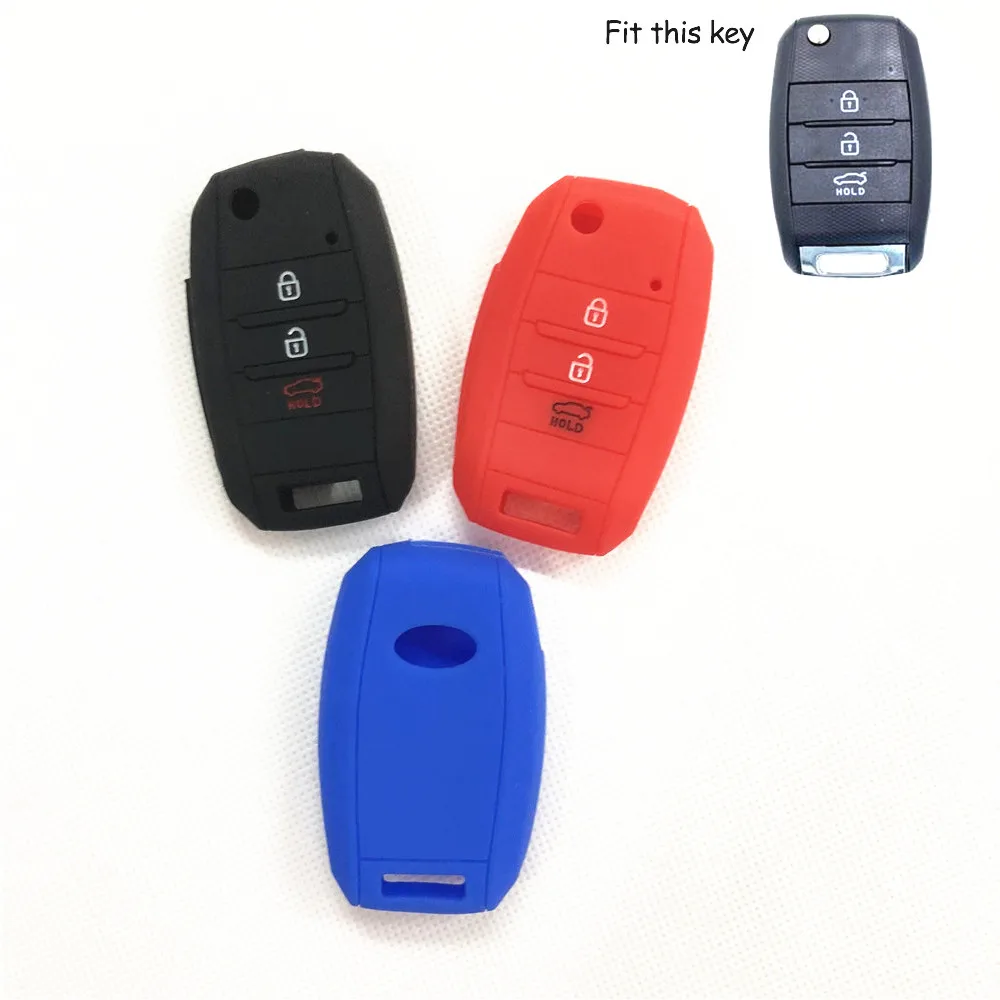 3 Button Silicone key chain ring cover case holder For KIA K3 K4 K5 Sportage R QL 2015 -2018 Sorento RIO 2017 2018 | Автомобили и