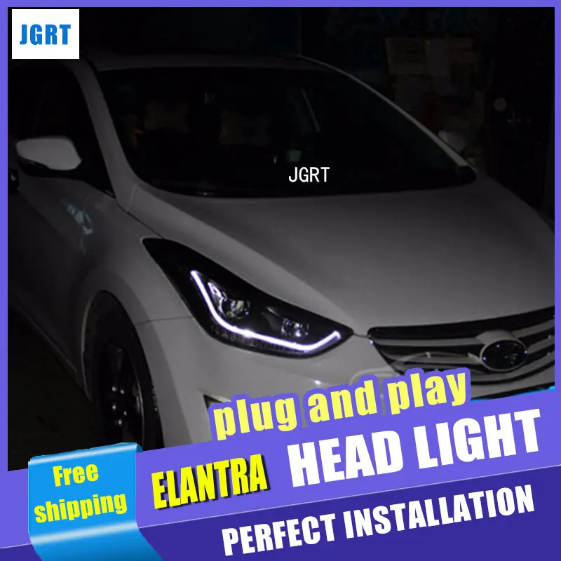 Автомобильный Стайлинг головная лампа для hyundai Elantra MD светодиодная фара в сборе 2011- Elantra led H7 с hid комплектом 2 шт