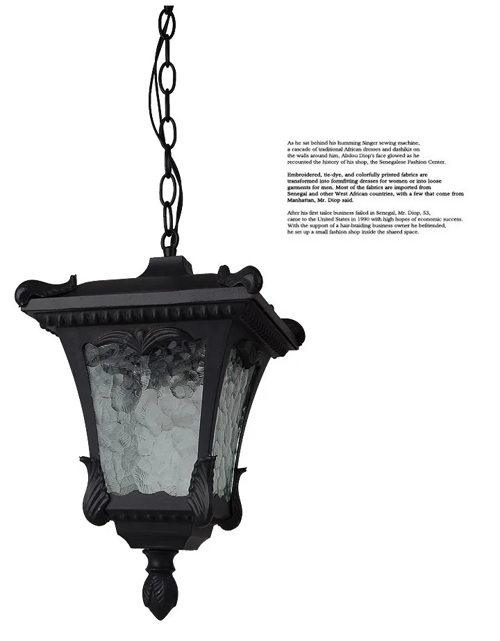 Водонепроницаемые лампы IP65 наружный подвесной светильник для крыльца