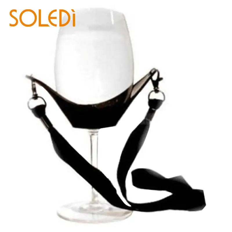 Черный портативный винный хомут ремешок стеклянный держатель ремни черный No1