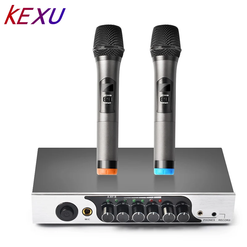 KEXU UHF Двухканальный беспроводной ручной микрофон простой в использовании