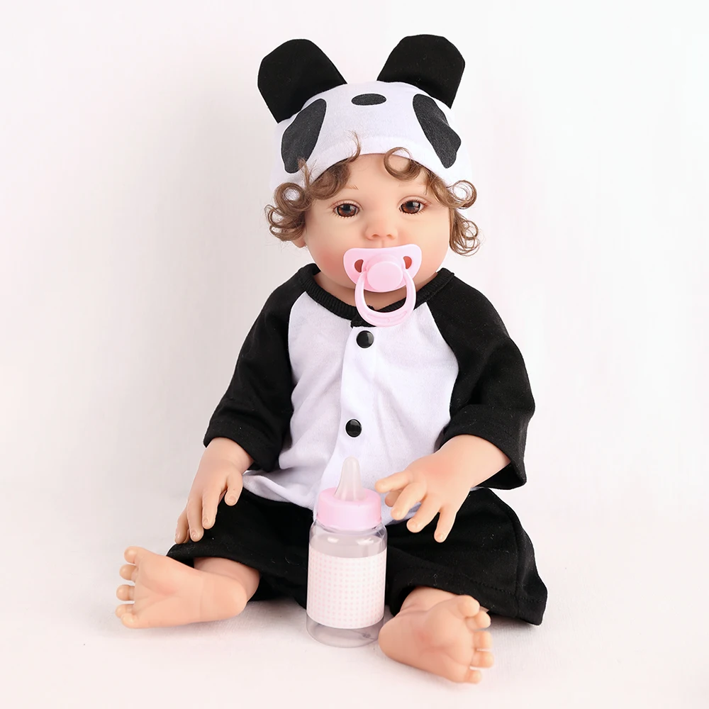 NPKDOLL 17 дюймов полный силиконовые Reborn Baby реалистичные живой девушка кукла для ванной игрушки милые Bebe Boneca вьющиеся волосы menina подарок на День Рожде