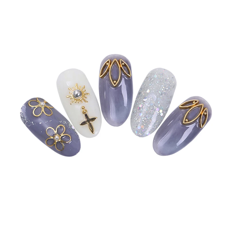 Розовое золото Снежинка украшения для ногтей в колесах рождественские Стразы 3D